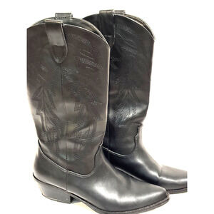 Madden Girl Redford Black Cowgirl Western Boots sz 8 Festival Concert Boho Chic